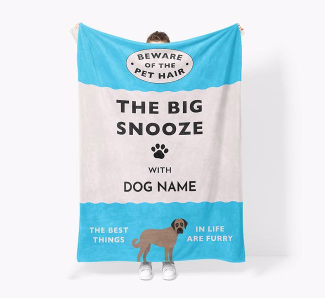 'The Big Snooze' - Personalised Sherpa Fleece Blanket with {breedFullName} Yappicon